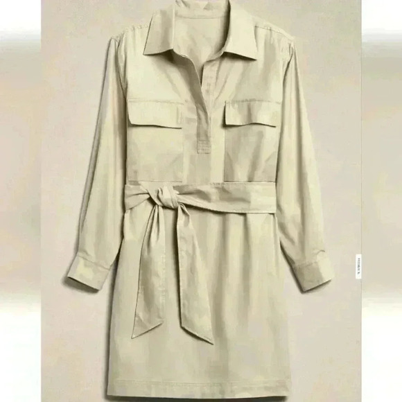 BANANA REPUBLIC TWILL UTILITY MINI SHIRTDRESS - Picture 4 of 8